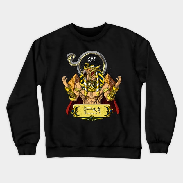 Egyptian God Ra Crewneck Sweatshirt by underheaven